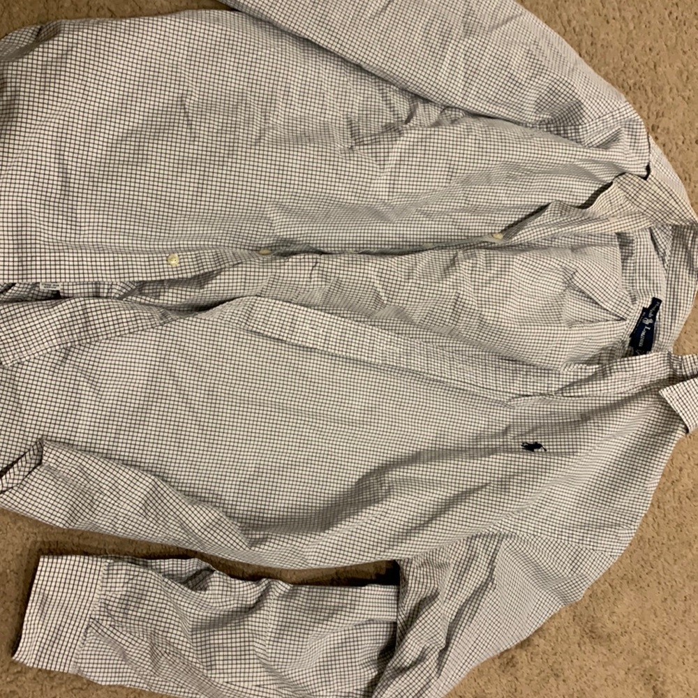 Polo Ralph Lauren white with green and purple tattersall XL